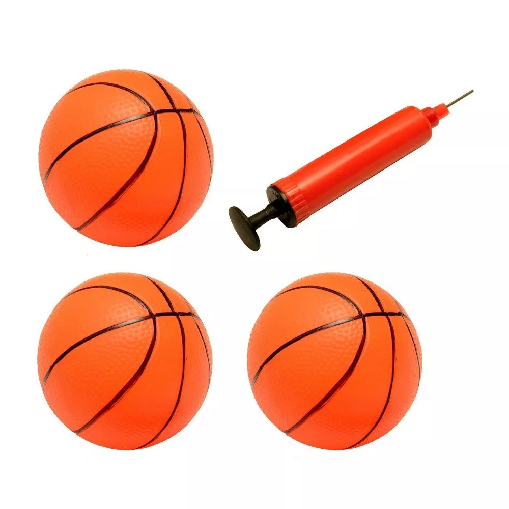 3 Pack Inflatable Mini Hoop Toy Basketballs With Pump For Kids